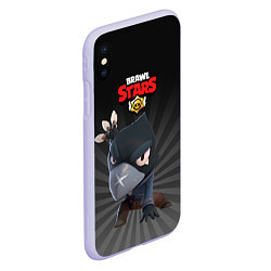 Чехол iPhone XS Max матовый Brawl Stars Crow, цвет: 3D-светло-сиреневый — фото 2