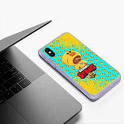 Чехол iPhone XS Max матовый BRAWL STARS SALLY LEON, цвет: 3D-светло-сиреневый — фото 2