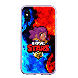 Чехол iPhone XS Max матовый BRAWL STARS SHELLY, цвет: 3D-светло-сиреневый