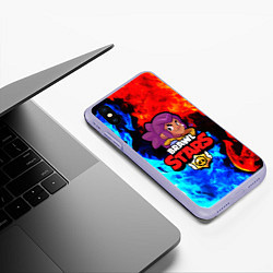 Чехол iPhone XS Max матовый BRAWL STARS SHELLY, цвет: 3D-светло-сиреневый — фото 2