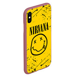 Чехол iPhone XS Max матовый NIRVANA, цвет: 3D-малиновый — фото 2