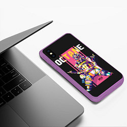 Чехол iPhone XS Max матовый Apex Legends Octane, цвет: 3D-фиолетовый — фото 2