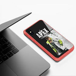 Чехол iPhone XS Max матовый Apex Legends, цвет: 3D-красный — фото 2