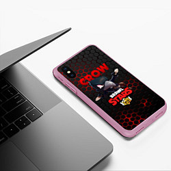 Чехол iPhone XS Max матовый BRAWL STARS CROW, цвет: 3D-розовый — фото 2