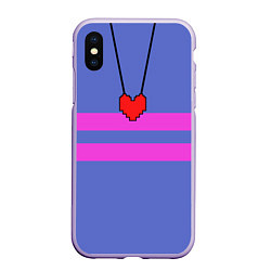 Чехол iPhone XS Max матовый UNDERTALE FRISK ФРИСК, цвет: 3D-светло-сиреневый