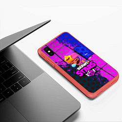 Чехол iPhone XS Max матовый BRAWL STARS СЭНДИ, цвет: 3D-красный — фото 2