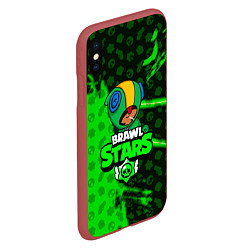 Чехол iPhone XS Max матовый BRAWL STARS:LEON, цвет: 3D-красный — фото 2