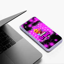 Чехол iPhone XS Max матовый BRAWL STARS:SANDY, цвет: 3D-светло-сиреневый — фото 2