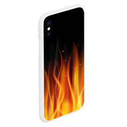 Чехол iPhone XS Max матовый Огонь, цвет: 3D-белый — фото 2