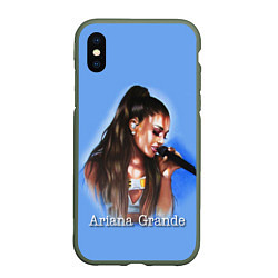 Чехол iPhone XS Max матовый Ariana Grande Ариана Гранде, цвет: 3D-темно-зеленый