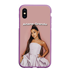 Чехол iPhone XS Max матовый Ariana Grande Ариана Гранде, цвет: 3D-фиолетовый