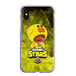 Чехол iPhone XS Max матовый Brawl Stars SALLY LEON, цвет: 3D-светло-сиреневый