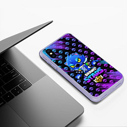 Чехол iPhone XS Max матовый Brawl Stars LEON, цвет: 3D-светло-сиреневый — фото 2