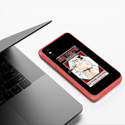 Чехол iPhone XS Max матовый Лева Толстой, цвет: 3D-красный — фото 2