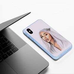 Чехол iPhone XS Max матовый Ariana Grande Ариана Гранде, цвет: 3D-голубой — фото 2