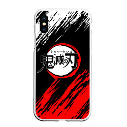 Чехол iPhone XS Max матовый KIMETSU NO YAIBA, цвет: 3D-белый