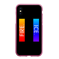 Чехол iPhone XS Max матовый FIRE ICE, цвет: 3D-малиновый