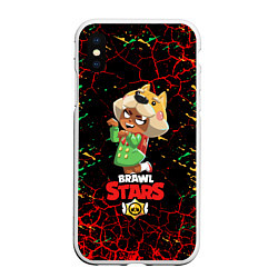 Чехол iPhone XS Max матовый BRAWL STARS NITA, цвет: 3D-белый