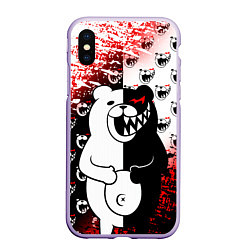 Чехол iPhone XS Max матовый MONOKUMA, цвет: 3D-светло-сиреневый