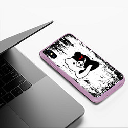 Чехол iPhone XS Max матовый MONOKUMA, цвет: 3D-сиреневый — фото 2