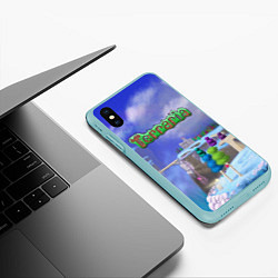 Чехол iPhone XS Max матовый Terraria, цвет: 3D-мятный — фото 2