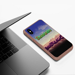Чехол iPhone XS Max матовый Terraria, цвет: 3D-коричневый — фото 2