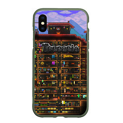 Чехол iPhone XS Max матовый TERRARIA, цвет: 3D-темно-зеленый