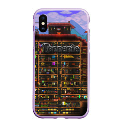 Чехол iPhone XS Max матовый TERRARIA, цвет: 3D-сиреневый