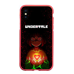 Чехол iPhone XS Max матовый UNDERTALE CHARA, цвет: 3D-красный