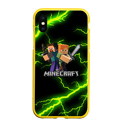 Чехол iPhone XS Max матовый MINECRAFT, цвет: 3D-желтый