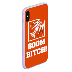 Чехол iPhone XS Max матовый Boom Bitch!, цвет: 3D-светло-сиреневый — фото 2