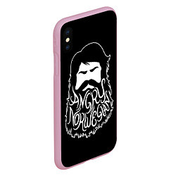 Чехол iPhone XS Max матовый Angry Norwegian, цвет: 3D-розовый — фото 2