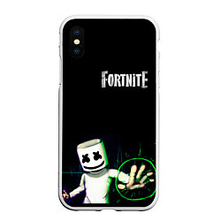 Чехол iPhone XS Max матовый Fortnite, цвет: 3D-белый