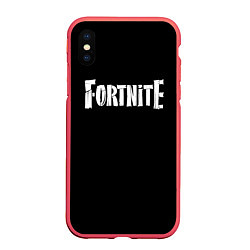 Чехол iPhone XS Max матовый Fortnite, цвет: 3D-красный