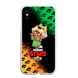 Чехол iPhone XS Max матовый BRAWL STARS NITA, цвет: 3D-белый