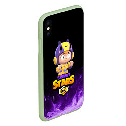 Чехол iPhone XS Max матовый Brawl Stars BEA, цвет: 3D-салатовый — фото 2