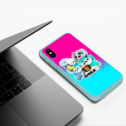 Чехол iPhone XS Max матовый UNDERTALE, цвет: 3D-мятный — фото 2