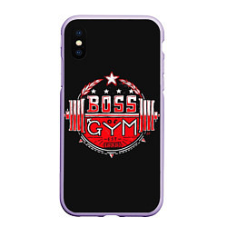 Чехол iPhone XS Max матовый Boss of GYM акварель, цвет: 3D-светло-сиреневый