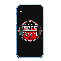 Чехол iPhone XS Max матовый Boss of GYM акварель, цвет: 3D-голубой