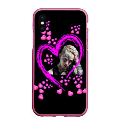 Чехол iPhone XS Max матовый Lil Peep, цвет: 3D-малиновый