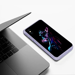 Чехол iPhone XS Max матовый Fortnite Спина, цвет: 3D-светло-сиреневый — фото 2