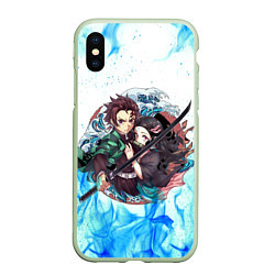 Чехол iPhone XS Max матовый KIMETSU NO YAIBA, цвет: 3D-салатовый