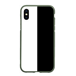 Чехол iPhone XS Max матовый ПРОСТО ЧЁРНО-БЕЛЫЙ, цвет: 3D-темно-зеленый