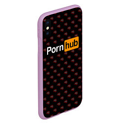 Чехол iPhone XS Max матовый PornHub, цвет: 3D-сиреневый — фото 2