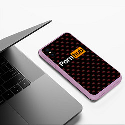 Чехол iPhone XS Max матовый PornHub, цвет: 3D-сиреневый — фото 2