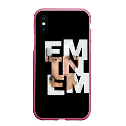 Чехол iPhone XS Max матовый Eminem, цвет: 3D-малиновый