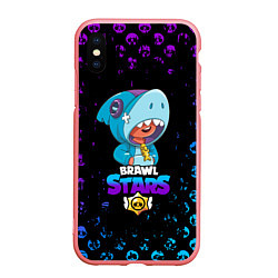 Чехол iPhone XS Max матовый BRAWL STARS LEON SHARK, цвет: 3D-баблгам