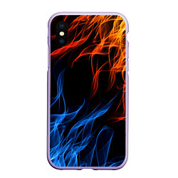 Чехол iPhone XS Max матовый БИТВА ОГНЕЙ, цвет: 3D-светло-сиреневый