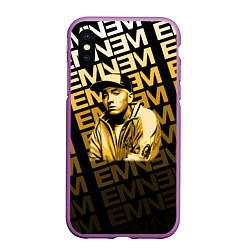 Чехол iPhone XS Max матовый Eminem, цвет: 3D-фиолетовый