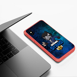 Чехол iPhone XS Max матовый Brawl Stars CROW, цвет: 3D-красный — фото 2